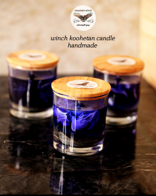 خرید شمع لیوانی بزرگ و شفاف کهکشانی بسیار جذاب و خاص