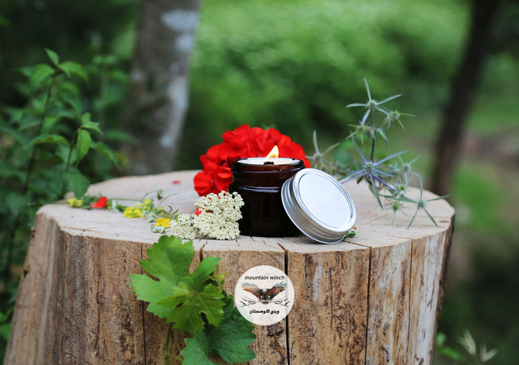 شمع معطر گیاهی سویا با شیشه قهوه ای