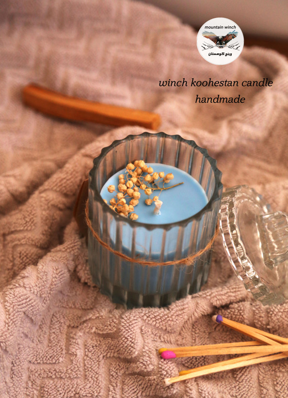 خرید شمع گیاهی معطر سویا با رنگ آبی