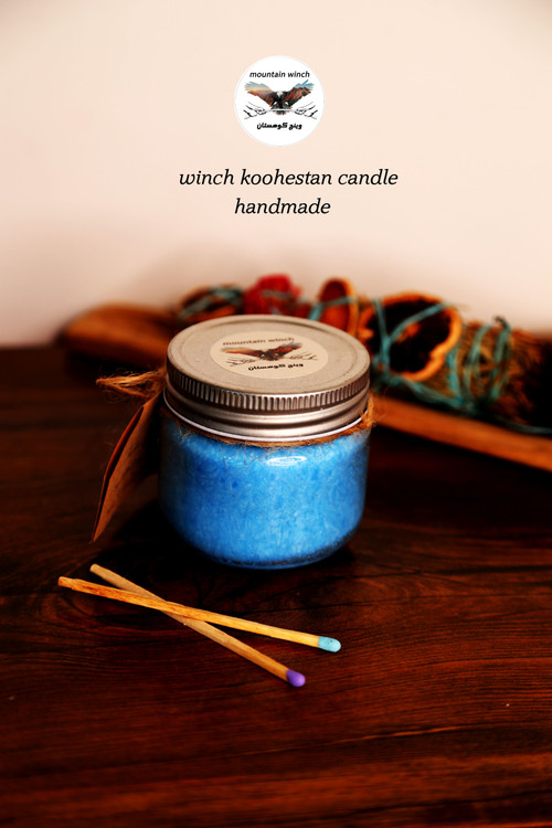 خرید شمع معطر گیاهی نخل با رنگ آبی