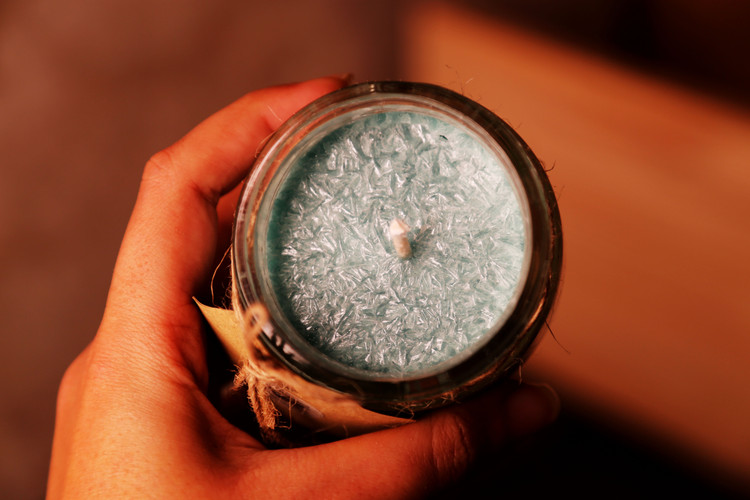 خرید شمع معطر گیاهی نخل با رنگ صدری